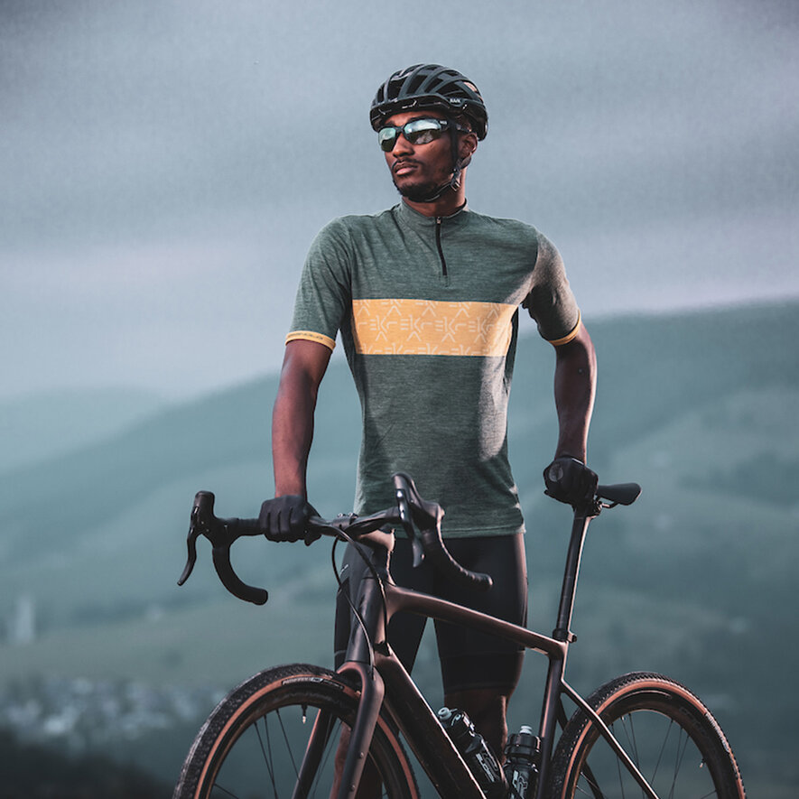 GENEBE SHETLAND JERSEY - SHORT SLEEVE - GREEN/MUSTARD, GREEN, hi-res-1