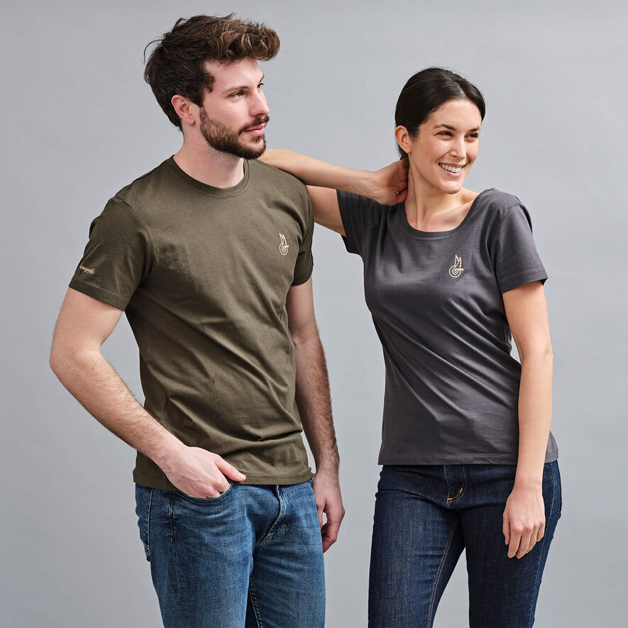 T-SHIRT MAN LOGO - KAKI, DUNKELGRAU, hi-res-1