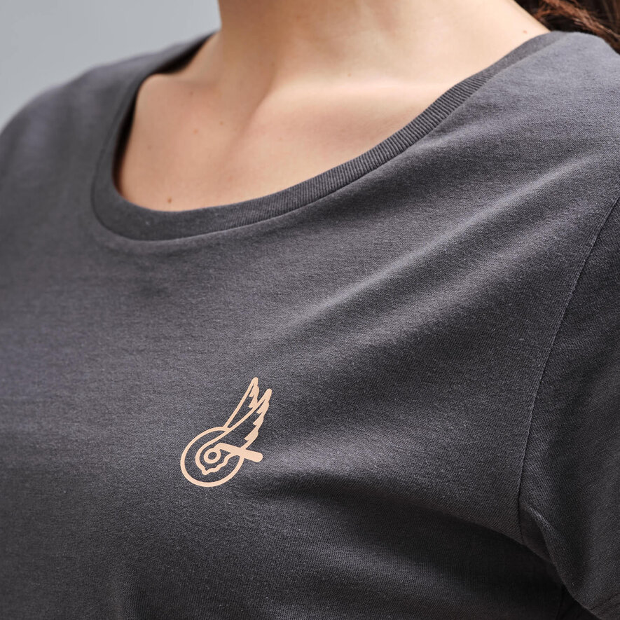 T-SHIRT WOMAN LOGO - KAKI, DARK GREY, hi-res-1
