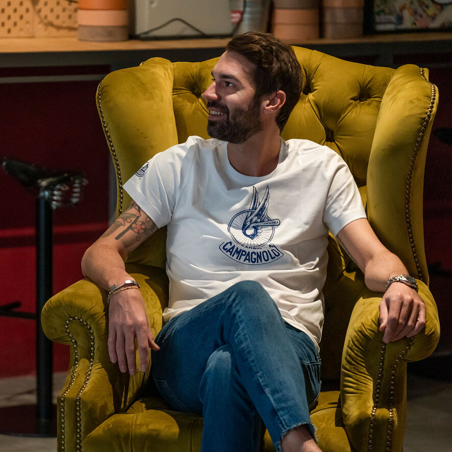 T-SHIRT BLUE MAN WINGED WHEEL, GRIGIO, hi-res-1