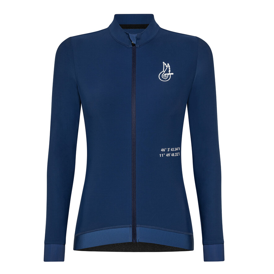 CROCE D AUNE WOMAN THERMAL JERSEY - LONG SLEEVE - DARK BLUE, BLU, hi-res-1