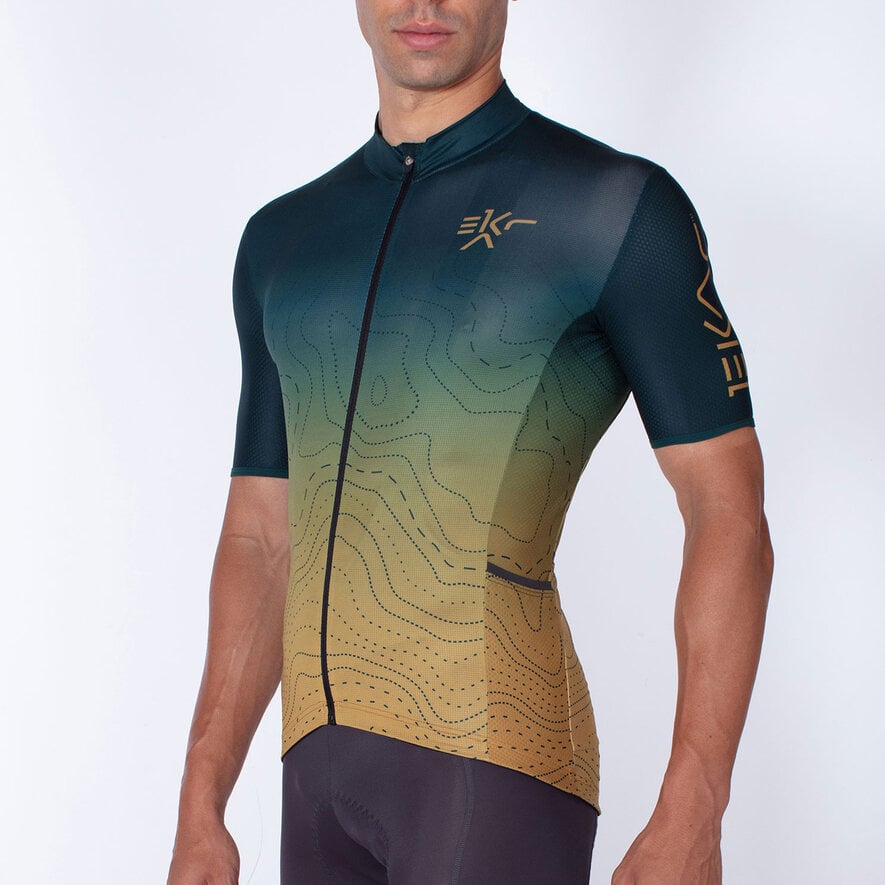 SLEGE JERSEY - SHORT SLEEVE - GREEN/MUSTARD, GREEN, hi-res-1